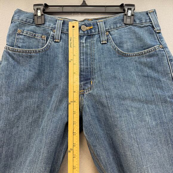 Carhartt Jeans Men's 32x33 Blue Straight Leg Work Wear Classic Fit Rugged - Picture 10 of 12